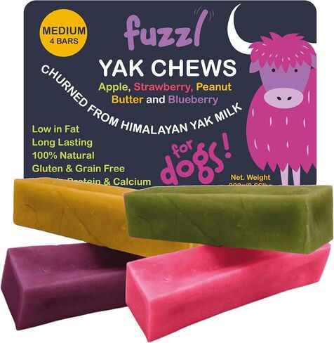 Fuzzl – Pack of 6 Small Mixed Flavour Yak Chews for Dogs Blueberry, Strawberry, Cranberry, Mint, Apple, Peanut Butter | Natural Himalayan Cheese Treats Long-Lasting Dental Chews for Small Breeds in Saudi Arabia