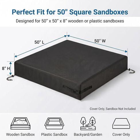 Sandbox Cover Waterproof, 600D Oxford Kids Outdoor Sandpit Lid in Kuwait