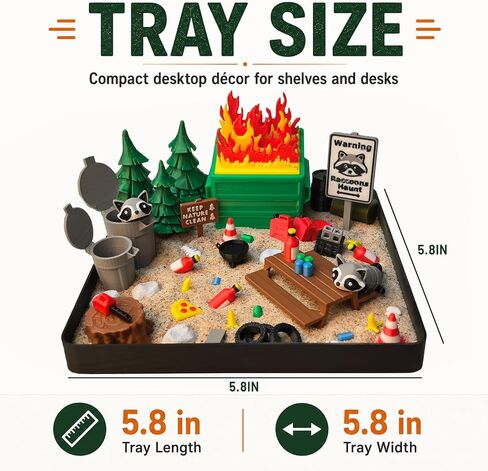 Dumpster Fire Zen Garden Desk Decor, 3D Printed Office Mini Sandbox in Kuwait