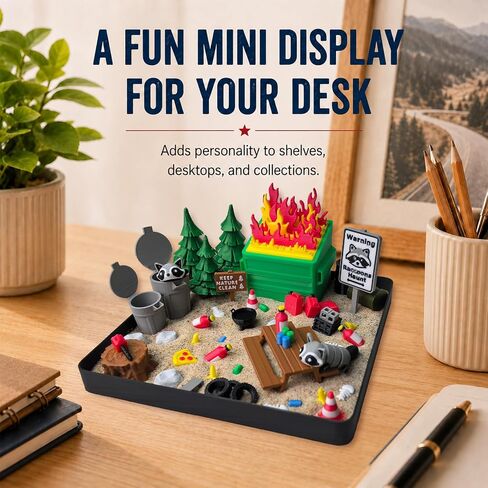 Dumpster Fire Zen Garden Desk Decor, 3D Printed Office Mini Sandbox in Kuwait