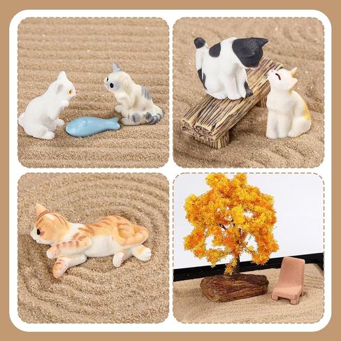19 Pcs Mini Zen Garden Kit for Desk Cat Themed Desk Sand Tray in Kuwait