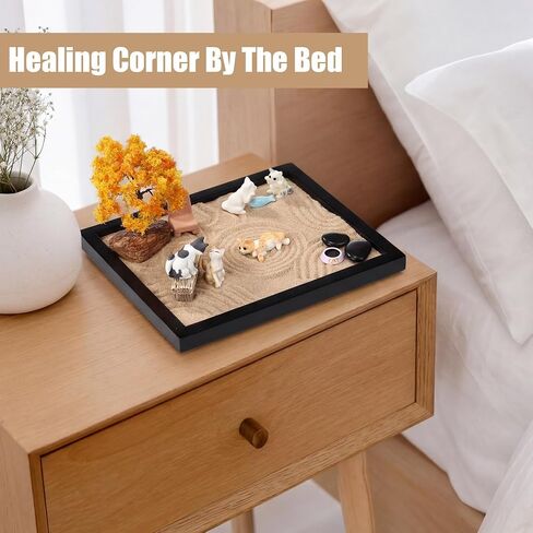 19 Pcs Mini Zen Garden Kit for Desk Cat Themed Desk Sand Tray in Kuwait