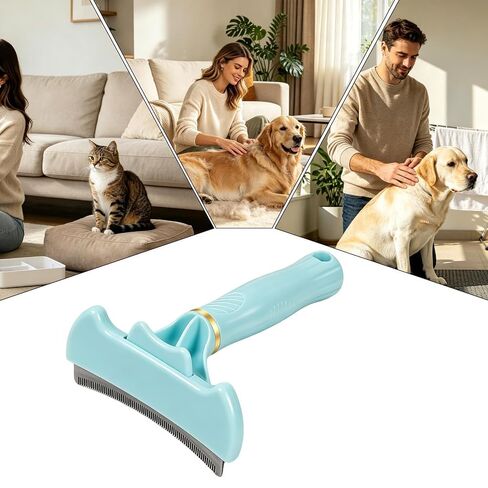 Cat Brush for Shedding Ergonomic Handle Dematting Self-Cleaning in Kuwait