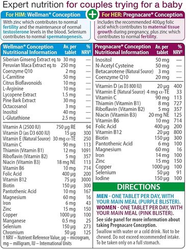 Vitabiotics - Pregnacare - His & Her Conception - 2x30 Tablets in Kuwait