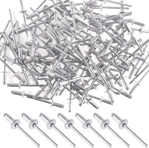 120Pcs 5/32 x 3/8 Inch Aluminum Blind Rivets 4 x 10mm Open End Pop Rivets Set Domed Head Pull Rivets Decoration Fastener Long Rivets for Sheet Metal, Industry in Kuwait