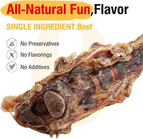 Natural Beef Tail Bones for Dogs - Long-Lasting Dental Chew, Rawhide-Free & Digestible Dog Treats,Single Ingredient Grass-Fed Beef（2 PCS） in Kuwait
