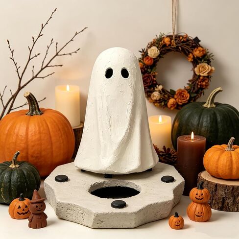 Paper Mache Ghost Decoration White 11in Halloween Tabletop in Saudi Arabia