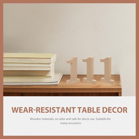COHEALI 5pcs Wooden Number 1 Sign Paper Numbers for Party Decor Shelf Decor Desk Home Display Wear-Resistant Table 4.01 X 2.16 X 0.59in in Saudi Arabia