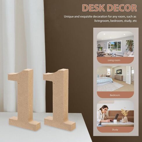 COHEALI 5pcs Wooden Number 1 Sign Paper Numbers for Party Decor Shelf Decor Desk Home Display Wear-Resistant Table 4.01 X 2.16 X 0.59in in Saudi Arabia