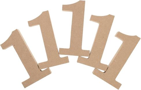 COHEALI 5pcs Wooden Number 1 Sign Paper Numbers for Party Decor Shelf Decor Desk Home Display Wear-Resistant Table 4.01 X 2.16 X 0.59in in Saudi Arabia