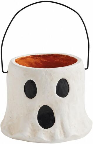 Mud Pie Ghost Mini Paper Mache Bucket, Treat Basket, Presentable Accessory, Seasonal Keepsake, Cute Party Favor, Holiday Decorative Item in Kuwait