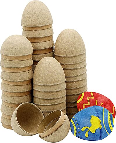 4E's Novelty DIY Paper Mache Easter Eggs to Paint 12 Pack - Paintable and FlaiLy Barning Easter Eggs Crafts for Kids and Come ، for Easter Arts Classroom stives & DIY Projects in Kuwait
