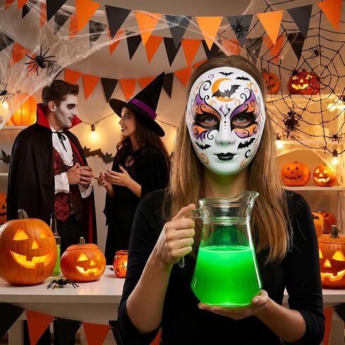 40 Pcs DIY Full Face Masks 2 Sizes Paper Mache Masks Paintable Men Women in Kuwait