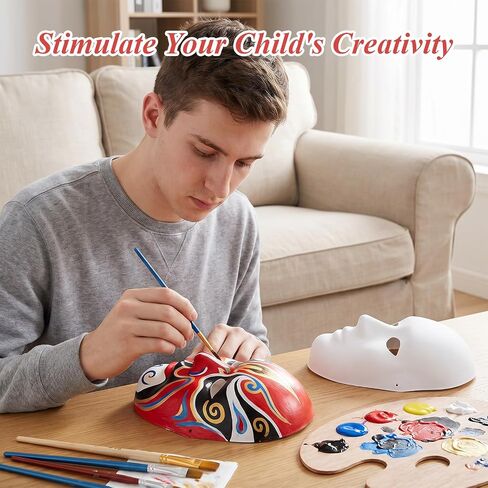 40 Pcs DIY Full Face Masks 2 Sizes Paper Mache Masks Paintable Men Women in Kuwait