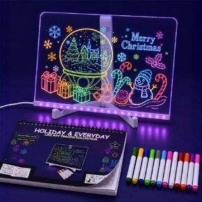 Led Drawing Board, 14" LED Glass Board for Kids with 12 Color Markers in Saudi Arabia