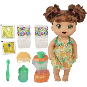 Baby Alive Magical Mixer Baby Doll Tropical Treat with Blender Accessories, Drinks, Wets, Eats, Brown Hair Toy for Kids Ages 3 and Up in Kuwait