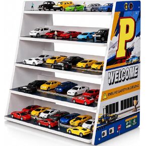 Display Case for Hot Die Cast Wheel Garage,1/64 Five-Tier Stepped Car Model Display Stand,Toy Car Storage Display Rack,Parking Garage Diorama with 45 Parking Spaces in Saudi Arabia