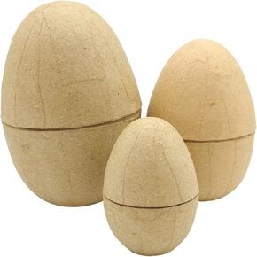 Paper Mache Nesting Easter Eggs, DIY Blank Fillable Paintable Craft Eggs, 3 Sizes (6 Inch, 5 Inch, 3.25 Inch), Easter Craft Supplies in Saudi Arabia