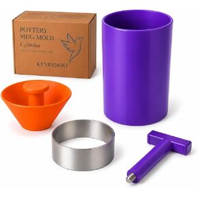Pottery Mug Mold for Clay, Ceramic Cup Form with Rim Shaper in Kuwait