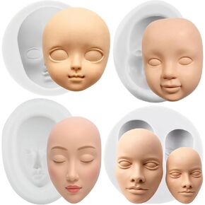 Human Face Silicone Molds Baby Face Polymer Clay Mold Set of 4 in Kuwait