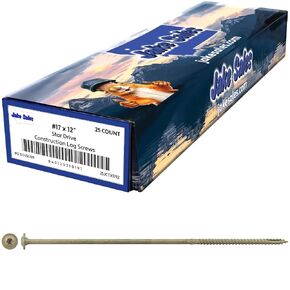 #17 x 12" Construction Lag Screw Exterior Coated Torx/Star Drive Heavy Duty Structural Lag Screw Far Superior to Common Lag Screws - Modified Truss Washer Head -25 Screw Count in Kuwait