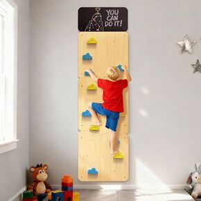 Wooden Climbing Wall for Kids, Indoor Climbing Wall Panels with 12 Rock Holds, Montessori Climbing Toy for Playroom & Home Gym, Aged 3+ in Saudi Arabia