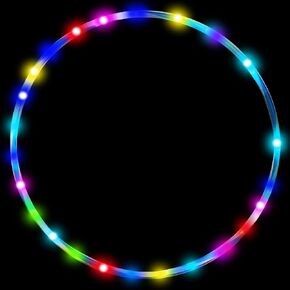 LED Hoop Dance Exercise Light Up Hoop for Kids Adults Children, 36in24inFitness Equipment Weight Loss Auto Color Changing Strobe Glow Light, Hooper Hoop(2*AA Batteries are Needed. Not Included) in Saudi Arabia
