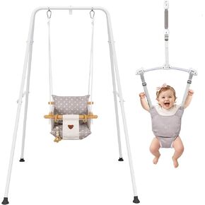 2 in 1 Baby Jumper & Swing, Foldable Stand, Toddler Swing Set for Indoor & Outdoor in Kuwait