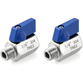QWORK Mini Ball Valve, 4 Pack 1/4" NPT Thread Female and Female 304 Stainless Steel Shut-Off Valves in Saudi Arabia