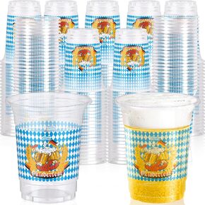 60 Pcs Oktoberfest Plastic Cups, 16 oz German Beer Decorations Cups Classic in Saudi Arabia