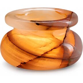 Single Calcite Tealight Candle Holder, 2.8''x3.1'' Votive Candel Holder Handcrafted from Solid Calcite, Stone Candle Holder for or Weddings Parties, Dinner,Wedding Centerpieces $ Home Decor (Calcite) in Saudi Arabia