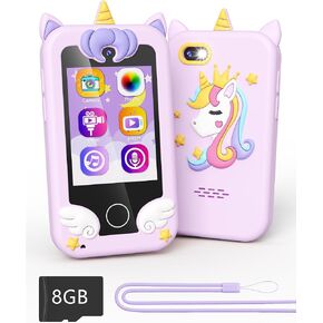 Kikapabi Kids Toy Smartphone, Dinosaur Gifts for Boys Girls Ages 3-8 Years Old, Touchscreen Fake Play Phone with Music Dual Camera Puzzle Games , Birthday, Kids Trip Activity in Kuwait