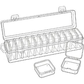 Bead Organizer Box, 13 Pcs Bead Storage Containers Mini Clear Plastic Organizer Box for DIY Jewelry, Earring Making, Nail Art & Small Craft Parts in Kuwait