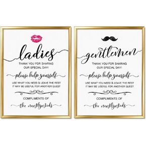 Wedding Bathroom Signs, Basket Signs, Women and Men Hospitality Basket, His and Hers Bathroom Signs, Help Yourself Sign, Wedding Signs, Set of 2, 11x14 inches Unframed in Saudi Arabia