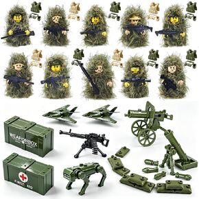 People Minifigures Pack, 10PCS Military Mini Figures Bulk, Soldiers Toy in Ghillie Suit, Building Block Action Figure Set, Gift for Christmas Stockings, Birthday Decorations, Easter Eggs, Party Favors in Kuwait