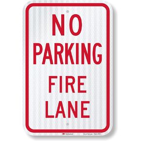 "No Parking - Fire Lane" Sign By SmartSign | 12" x 18" 3M Diamond Grade Reflective Aluminum in Saudi Arabia