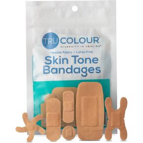 Tru Colour - Assorted Bandages, Flexible Fabric Adhesive Bandages, Beige Skin Tone Shade, Aqua Bag, 30 Count in Saudi Arabia