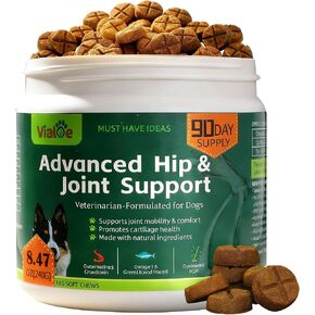 Advanced Dog Hip & Joint Chews for All Breeds, 185 Ct,90day Supply,Concentrated with Glucosamine, Chondroitin, High-Potency MSM & 7X Omega-3. Supports Joint Pain Relief & Senior Dog Mobility in Kuwait