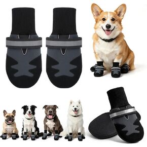PAWISE Dog Boots & Paw Protectors 4PK, Non-Slip Dog Shoes for Hot Pavement Summer Heat, Waterproof Anti-Slip Sole Dog Booties for Small Dogs, Outdoor Walking Hiking Indoor Hardwood Floors in Saudi Arabia