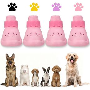 Dog Shoes for Hot Pavement and Snow - Waterproof, Non-Slip, Breathable Booties with Adjustable Straps for Small Medium, and Large Dogs (Black, XXL) in Kuwait