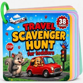 Travel Scavenger Hunt for Toddlers - 38 Finds, Car Games for Kids Ages 2-5, Road Trip Activities Cards on a Ring, Screen-Free Car Activities for Toddlers, Gift for Boys & Girls in Kuwait