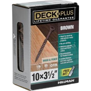 Deck Plus Wood Screws, Brown Exterior Screws, 3-1/2" x #10, 1lb in Saudi Arabia