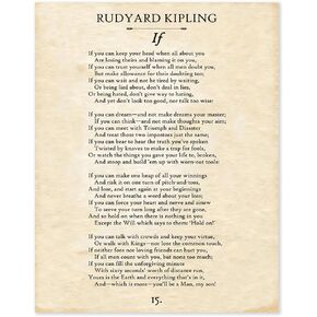 Rudyard Kipling - If - 11x14 طباعة صفحة كتاب الطباعة غير المؤطرة - هدية رائعة لمحبي الشعر والديكور الملهم والتحفيزي للمنزل والمكتب أقل من 15 دولارًا in Kuwait