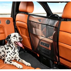 Dog Car Barrier, Mesh Pet Net Divider for Back Seat, Safety Barrier with Storage Pouch, Easy‑Install Separator for Cars SUV Truck, Large Dogs in Kuwait