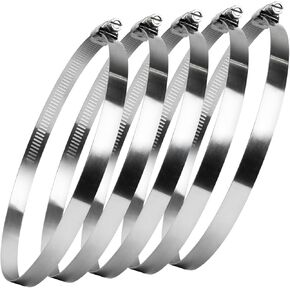 POWERTEC 50111 Worm Drive Hose Clamps 1/2" Band Width | Clamping Capacity 5-1/2 inch to 6-1/2 inch | SAE Size 6 “ | Precision Stainless Steel – 5 Pack in Saudi Arabia