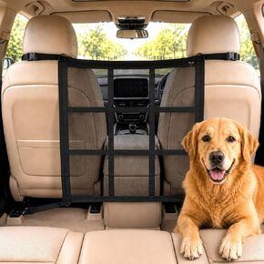 Dog Car Barrier for SUV, Sedan & Truck, Mesh Dog Seat Barrier for Backseat, Pet Car Divider Net with Storage Pocket, Adjustable Dog Gate Barrier for Vehicle Travel Safety in Kuwait