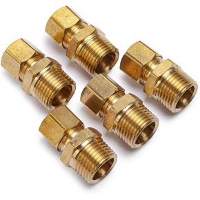 Brass 3/8-Inch OD x 3/4-Inch Male NPT Compression Connector Fitting(Pack of 5) in Saudi Arabia
