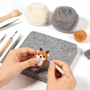 Healifty Needle Felting Pad High-Density Wool Felt Work Mat for Precision Crafting 6.10 X 6.10 X 0.98 in Thick Felt Sheets Base Light Grey in Kuwait