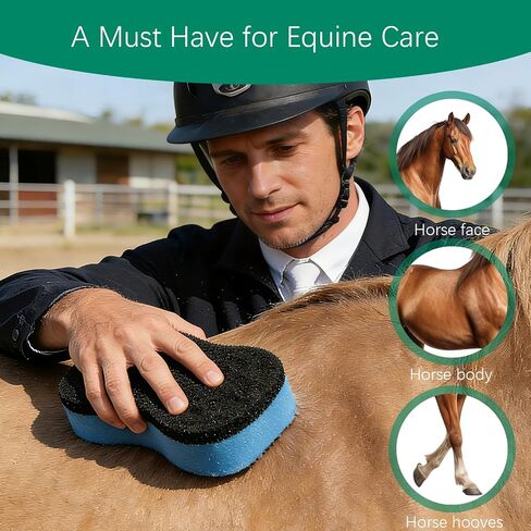 Horse Groomer Shower Sponge Grooming Tool for Cleaning and Massage,Reusable Versatility Brush Scrubber for Body Hair,1 Pack in Kuwait