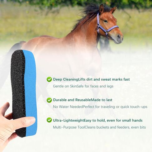 Horse Groomer Shower Sponge Grooming Tool for Cleaning and Massage,Reusable Versatility Brush Scrubber for Body Hair,1 Pack in Kuwait
